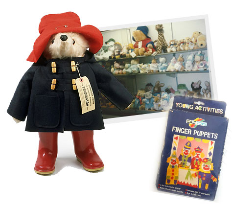 Paddington Bear, soft toys, galt, finger puppets